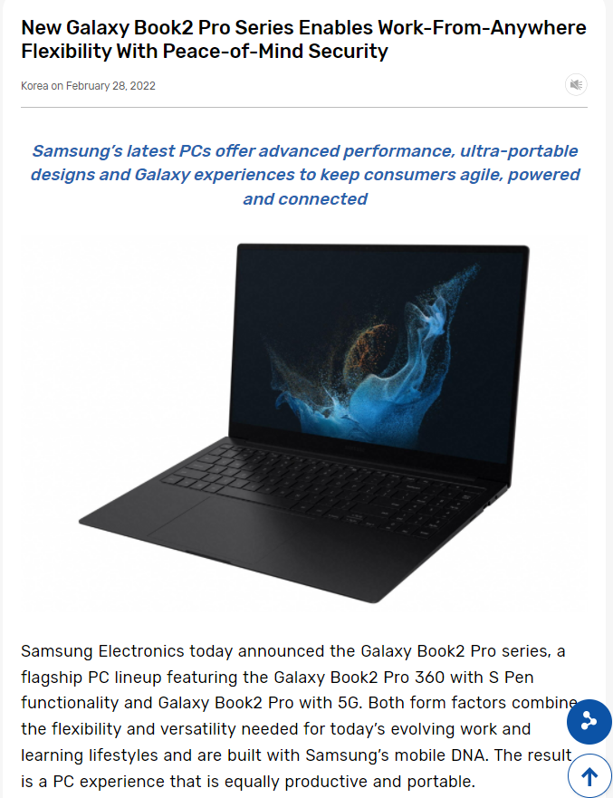 Samsung press release example