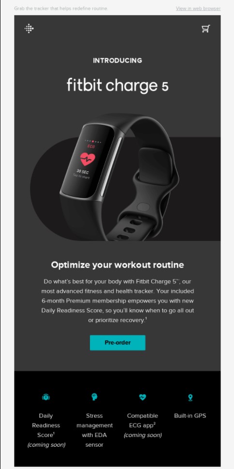 Fitbit  Product Launch Email Examples