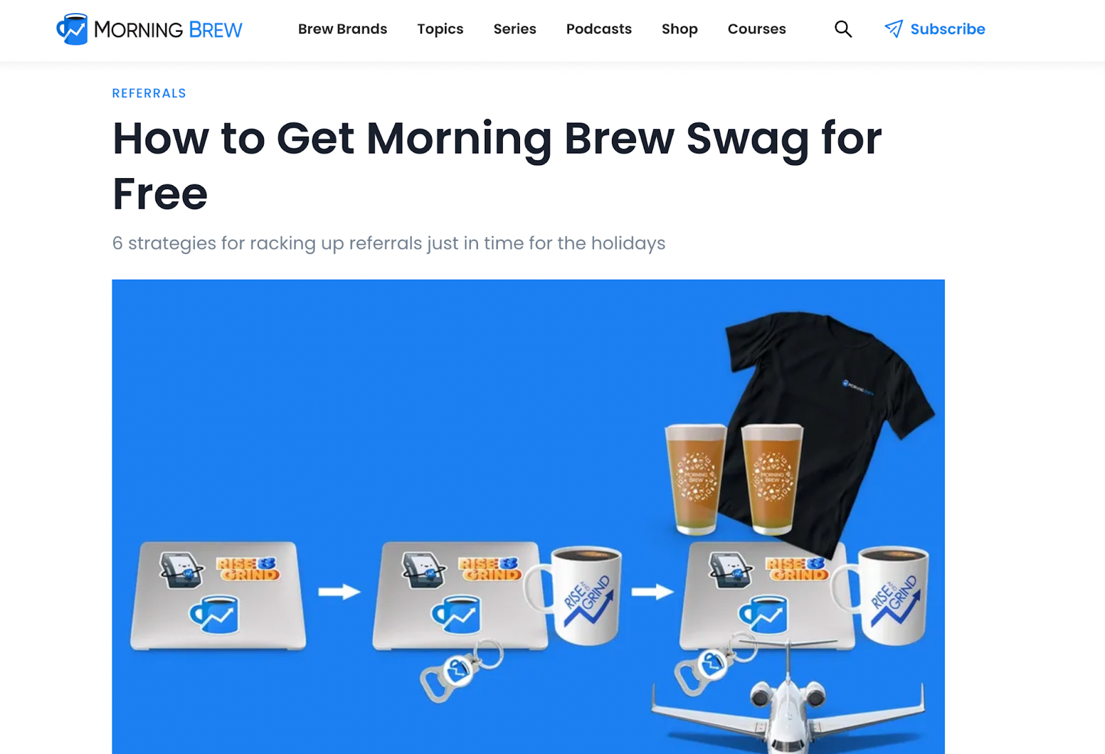Referral marketing example 2 by Morning Brew